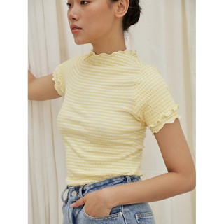COCO SIN - Áo Sọc Vàng Viền Trắng