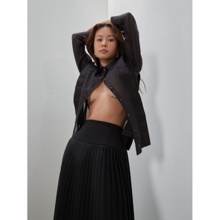COCO SIN - Áo Sơ Mi Đen Sheer