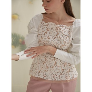 COCO SIN - Áo Ren Phối Tay Phồng