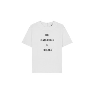 COCO SIN - Áo Lụa In Logo Trắng The Revolution Cổ Tròn
