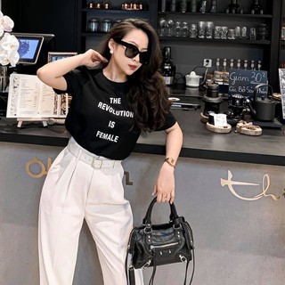 COCO SIN - Áo Lụa In Logo The Revolution Cổ Tròn