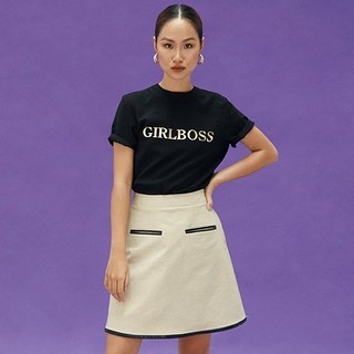 COCO SIN - Áo Lụa In Chữ Girl Boss