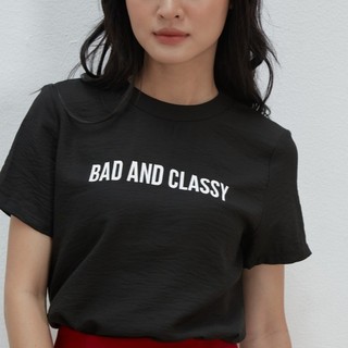 COCO SIN - Áo Lụa In Chữ Classy