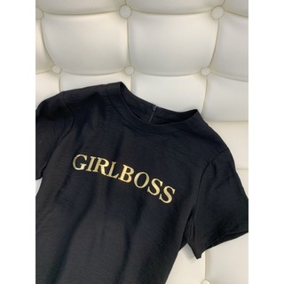 COCO SIN - Áo Lụa In Chữ Girl Boss