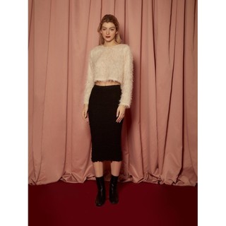 COCO SIN - Áo Lông Croptop Trắng