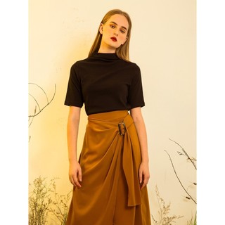 COCO SIN - Áo Knit Cổ Lọ Tay Lở Đen
