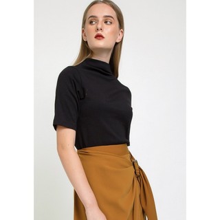 COCO SIN - Áo Knit Cổ Lọ Tay Lở Đen