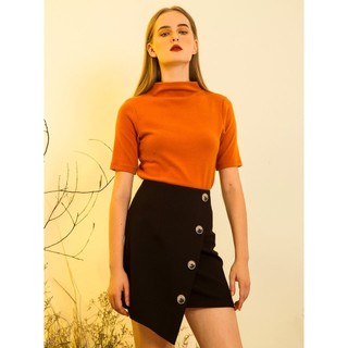 COCO SIN - Áo Knit Cổ Lọ Tay Lở Cam Đất