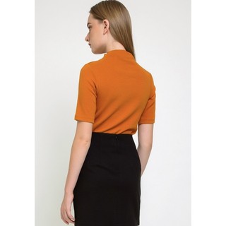 COCO SIN - Áo Knit Cổ Lọ Tay Lở Cam Đất