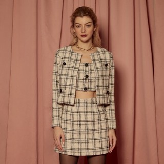 COCO SIN - Áo Khoác Tweed Caro