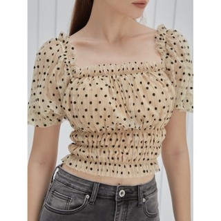 COCO SIN - Áo Kem Mini Tay Phồng