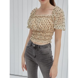 COCO SIN - Áo Kem Mini Tay Phồng