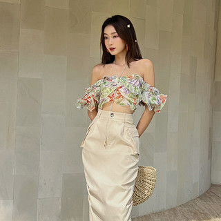COCO SIN - Áo Hoa Xanh Ruffle