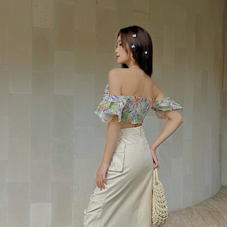 COCO SIN - Áo Hoa Xanh Ruffle