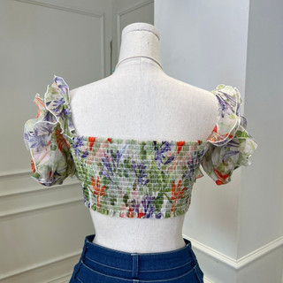 COCO SIN - Áo Hoa Xanh Ruffle