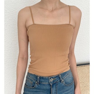 COCO SIN - Áo Hai Dây Nâu Croptop