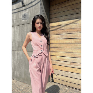 COCO SIN - Áo Gile Hồng