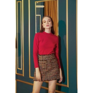 COCO SIN - Áo Đỏ Cổ Lọ Dây Kéo
