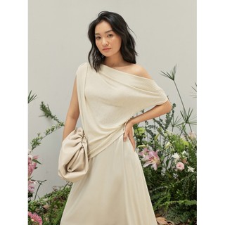 COCO SIN - Áo Dệt Kim Nude Xếp Ly