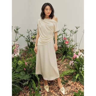 COCO SIN - Áo Dệt Kim Nude Xếp Ly