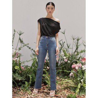 COCO SIN - Áo Dệt Kim Đen Xếp Ly