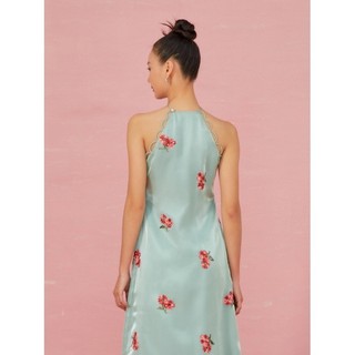 COCO SIN - Áo Dài Xanh Mint Hoa Cổ Yếm