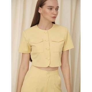 COCO SIN - Áo Croptop Vàng 2 Túi