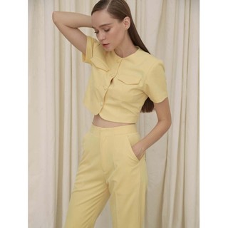 COCO SIN - Áo Croptop Vàng 2 Túi