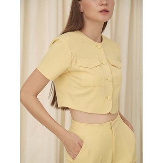 COCO SIN - Áo Croptop Vàng 2 Túi