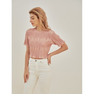 COCO SIN - Áo Croptop Hồng Nhún