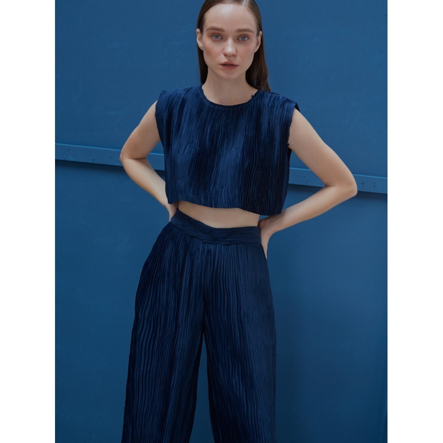 COCO SIN - Áo Croptop Dập Ly Xanh Đen