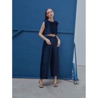 COCO SIN - Áo Croptop Dập Ly Xanh Đen