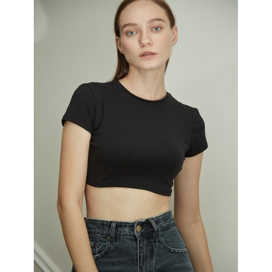 COCO SIN - Áo Croptop Có Tay Đen