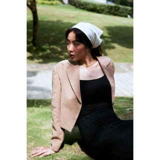 COCO SIN - Áo Cropped Blazer Nâu