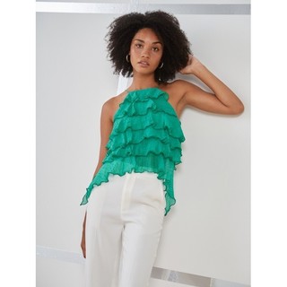 Coco sin - áo 2 dây xanh ruffle