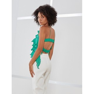COCO SIN - Áo 2 Dây Xanh Ruffle
