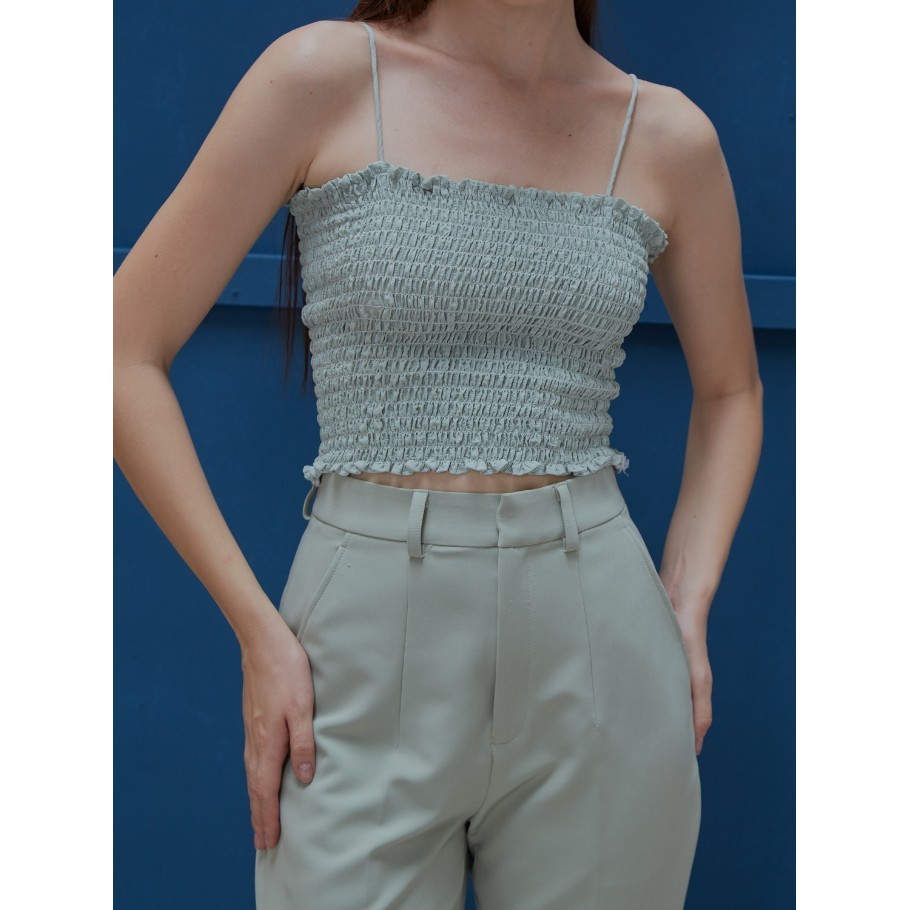 COCO SIN - Áo 2 Dây Nhún Xanh