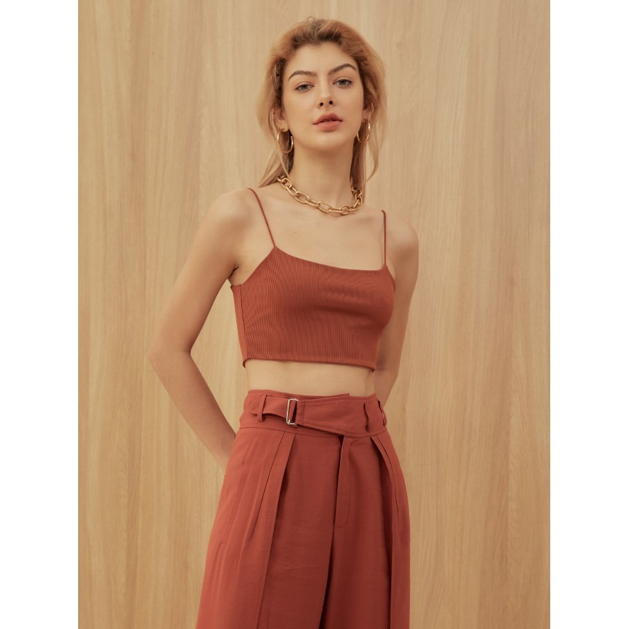 COCO SIN - Áo 2 Dây Cam Croptop