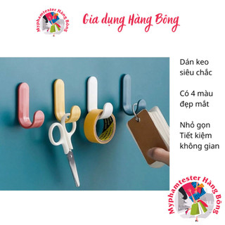 Móc ốp tường Treo Đồ Hình Chữ J - Móc Dính Gắn Tường tiện nghi tiết kiệm ngân sách và chi phí Không Gian