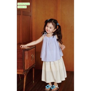 S4202 - Set bộ Sofia Candy tiểu thư áo 2 dây kẻ xanh phối chân váy trắng size 1-10y
