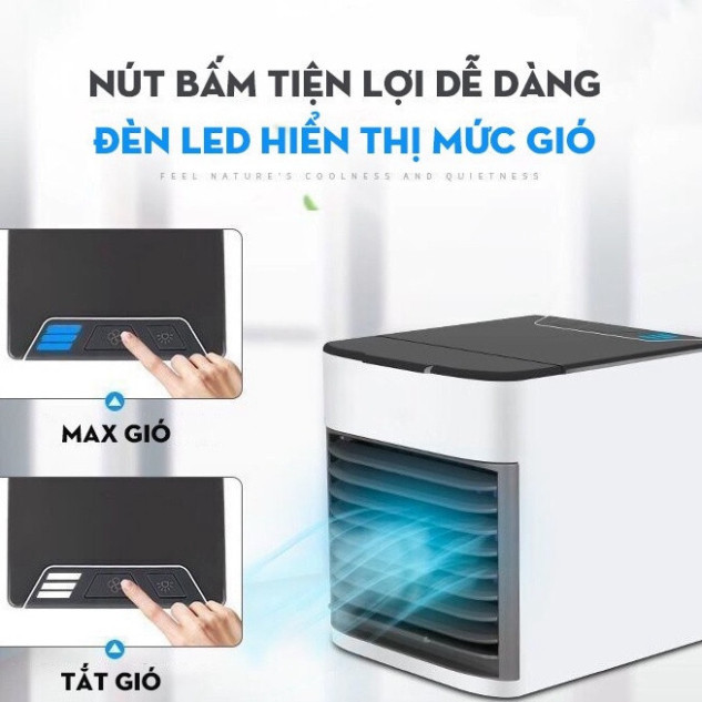 Quạt Điều Hòa Mini - Máy Điều Hoà Hơi Nước Siêu Mát - Quạt Tạo Ẩm Làm Mát Không Khí Để Bàn Arctic Air - GD Electronic
