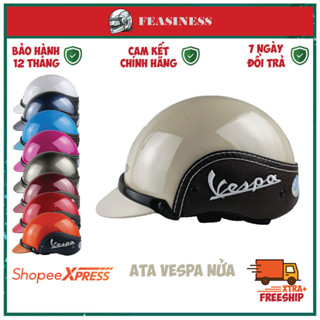Mũ bảo hiểm nửa đầu VESPA CHÍNH HÃNG ATA - Dáng độc dành cho cả nam và nữ
