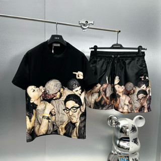 Bộ Đồ Nam Cộc Tay Mặc Hè CD Áo Cotton Quần Gió In Hoạ Tiết Hình Người Bay Nhảy 3D Siêu Cấp Cho Các Boy Phố Đi Bar 2025