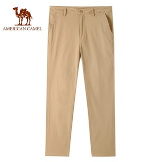 Quần thể thao AMERICANCAMEL ống đứng thiết kế mỏng màu đen kiểu dáng đơn giản thời trang dành cho nam