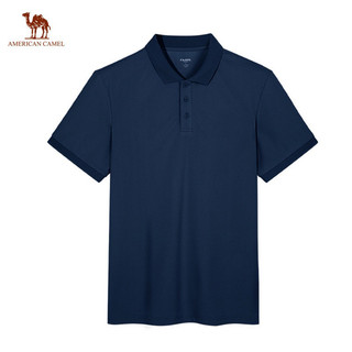 Áo thun polo AMERICANCAMEL tay lỡ cổ bẻ dáng rộng thoáng khí khô nhanh cho nam