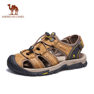 AMERICANCAMEL men's sports leisure beach shoes da thật ngón chân mang dép ngoài trời có thể đeo được