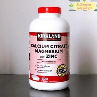 Viên uống Kirkland Calcium Citrate Magnesium and Zinc 500v Mỹ