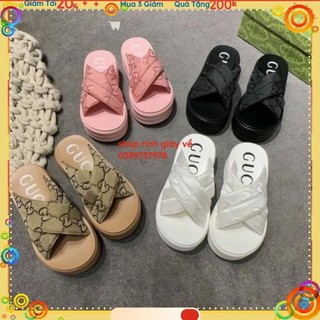 Dép nữ xuồng độn đế g.c cao cấp quai chéo 7cm