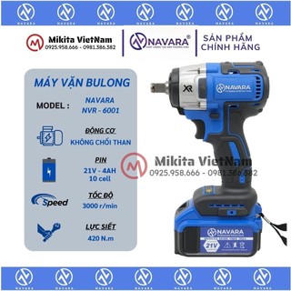  Máy Siết Bulong NAVARA NVR-6001 Chính Hãng đầu 2 Trong 1, Lực siết 380n.m