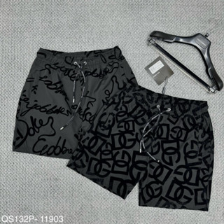 Quần Short Gió Nam Đen Dập Hoạ Tiết Vân Chữ Nhung Monogram Hai Mặt Phối Dây Rút Dệt Chữ Cho Các Boy Phố Đi Tán Gái Hot